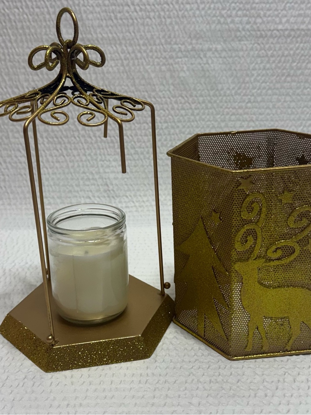 Gold Decorative Candle Holder Set by